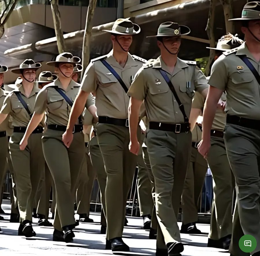 Australian Army soldiers marching in formation